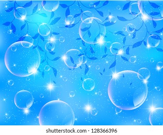 Plant summer sky background soap bubble