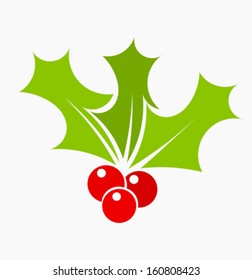 Holly Berry Icon Christmas Symbol Vector Stock Vector (Royalty Free ...