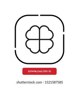 Plant symbol, Clover outline vector icon