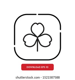 Plant symbol, Clover outline vector icon