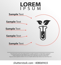 plant in test tube icon. laboratory infographics template
