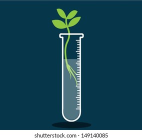 plant in a test tube isolated .vector