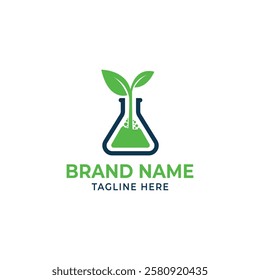 Plant and Test Tube Logo. Best for a Plant Research and Testing Program Logo