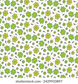textura vegetal de pequeños elementos florales sobre fondo blanco