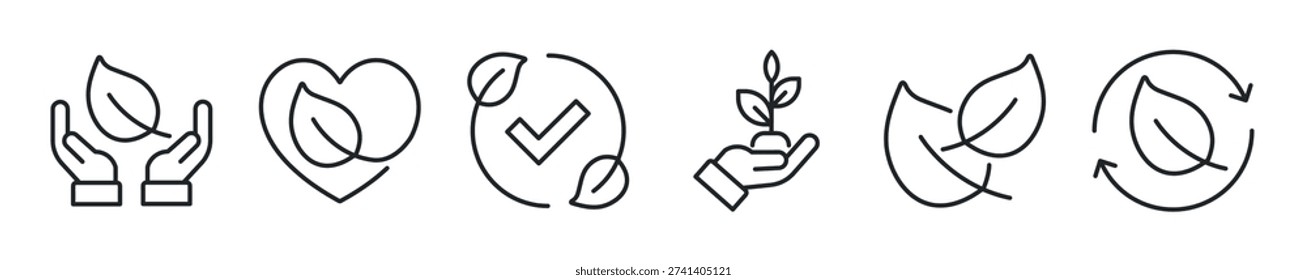 Plant thin line icon set. Web minimal icons