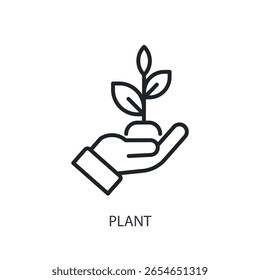 Planta iconos de vectores de línea delgada.