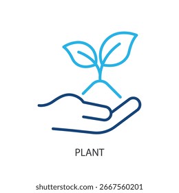 Planta iconos de vectores de línea delgada.