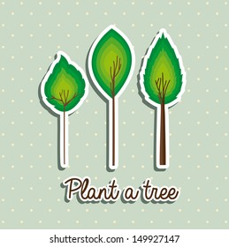 plant a tree design over dotted background vector illustration 