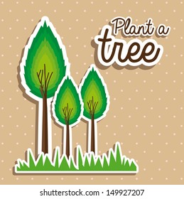 plant a tree design over lineal background vector illustration 