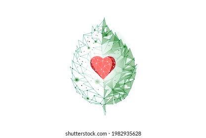 Plant tree ecological abstract concept. 3D render seedling tree forest. Save planet Earth nature environment grow life eco polygon triangles low poly vector illustration