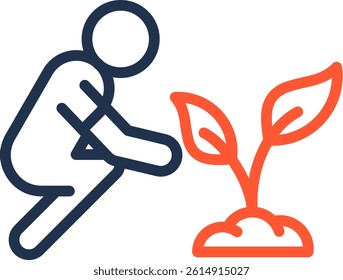 Plant Tree Icon Color Line Vector Illustration