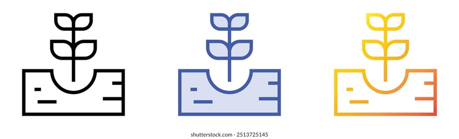 plant a tree icon. Linear, Blue Fill and Gradient Style Design Isolated On White Background