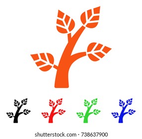 Plant Tree icon. Vector illustration style is a flat iconic plant tree symbol with black, orange, red, green, blue color variants. Designed for web apps and software interfaces.