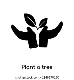 Plant a tree icon vector isolated on white background for your web and mobile app design, Plant a tree logo concept
