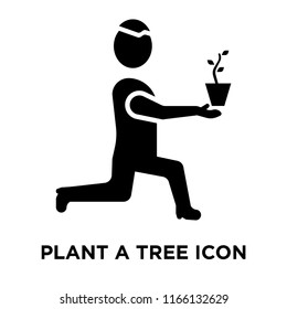 Plant a tree icon vector isolated on white background, Plant a tree transparent sign