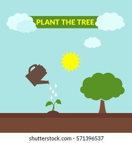 plant the tree illustration vector