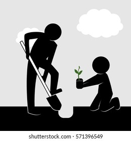 plant the tree illustration vector