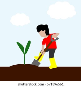 plant the tree illustration vector