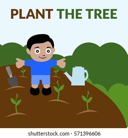 plant the tree illustration vector