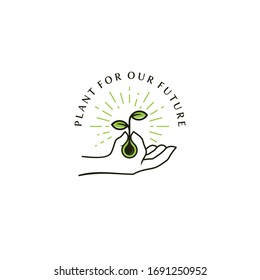 Plant the tree logo for green earth campaign