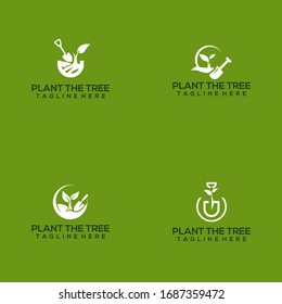 Plant the tree logo vector set 