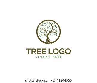 Plant or tree natural logo design icon vector template.
