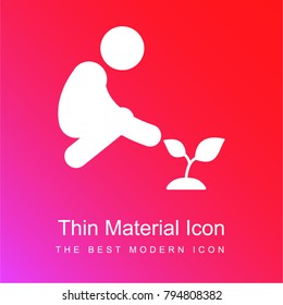 Plant a tree red and pink gradient material white icon minimal design