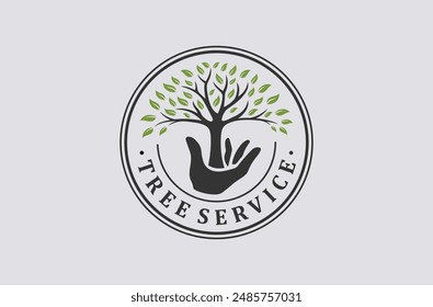 Vector premium de la marca del logotipo de plant or tree services