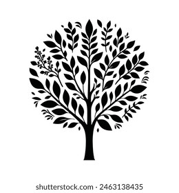 Plant Tree Silhouette Vector Art, icon, symbol.