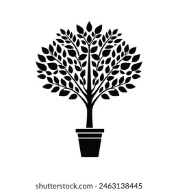 Plant Tree Silhouette Vector Art, icon, symbol.