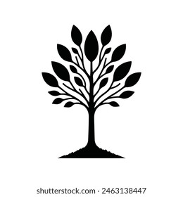 Plant Tree Silhouette Vector Art, icon, symbol.