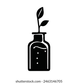 Plant tree silhouette vector icon, art 