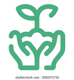plant trees flat icon vector green color