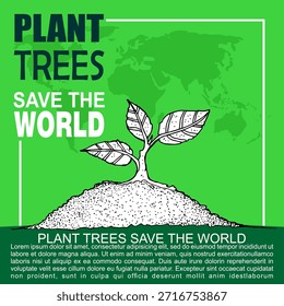 Plant Trees save the world, poster and banner