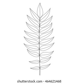 Plant twig. Isolated vector illustration.