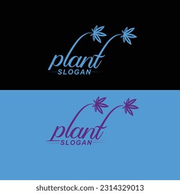 Plant typography logo design and new plan combine logo
