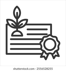 Plant Variety Right Outline Icon Vector Illustration