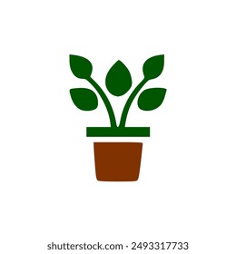 plant and vase logo vector illustration template design