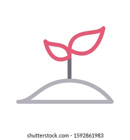 plant vector color line icon 