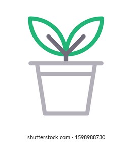 plant vector color line icon 