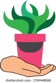 plant vector design, giving away plant