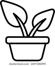 Diseño de Vector de plantas en estilo moderno, concepto de crecimiento y riego de cultivos, ilustración de sostenibilidad agrícola. Icono de línea