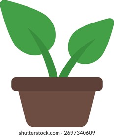 Design de vetores de plantas em estilo moderno, crescimento de culturas e conceito de rega, ilustração de sustentabilidade agrícola. Ícone Simples