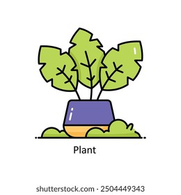 Plant vector  Filled outline icon style illustration. Symbol on White background EPS 10 File