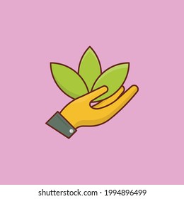 plant vector flat colour icon