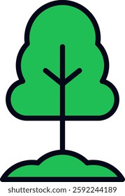 Plant Vector Icon for Growth and Sustainability. Greenery illustration, eco gardening symbol, botanical nature concept. Filled line icon