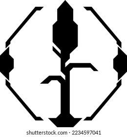 plant vector icon hexagonal flat
