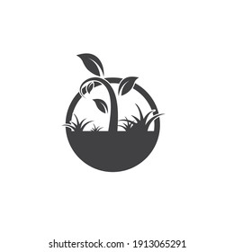 diseño de ilustración de icono de vector de planta