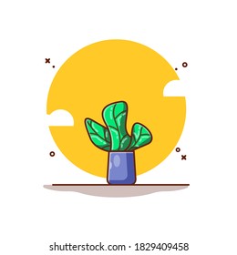 Plant Vector Icon Illustrations. Interiors Icon Concept White Isolated. Flat Cartoon Style Suitable for Web Landing Page, Banner, Sticker, Background