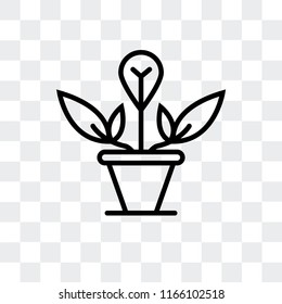 Plant vector icon isolated on transparent background, Plant logo concept